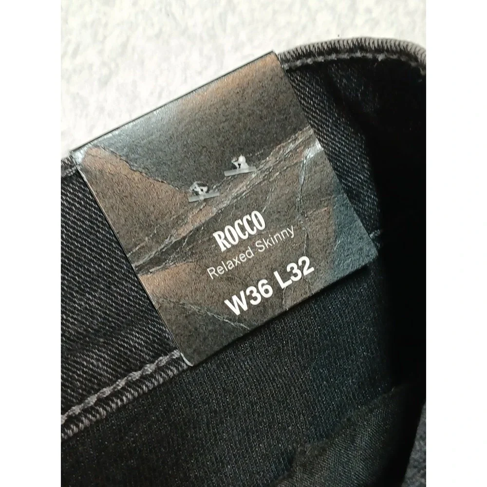NWT True Religion Rocco Relaxed Skinny Jeans Men's 36x32 Grey Gloomy Wash